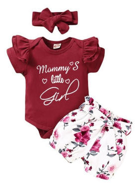 INS新生婴幼儿女宝宝夏季款字母包屁三角哈衣玫瑰印花短裤潮