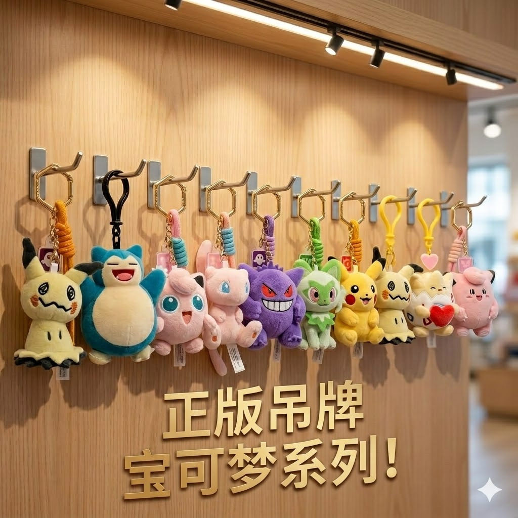 正版宝可梦皮卡丘挂件公仔毛绒玩具钥匙扣包包挂件卡通挂饰新款
