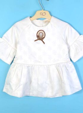 6-10个月拉比正品女童宝宝春秋季双层裙子婴幼儿喇叭袖连衣裙1折