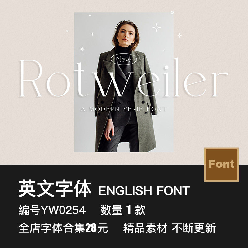 国外现代时尚女性服装杂志品牌logo化妆品包装名片设计ps英文字体