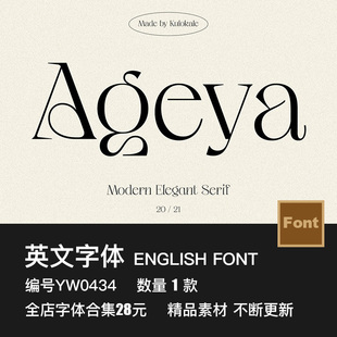 现代优雅轻奢酸性逆反差服装品牌logo画册杂志标题排版ps英文字体