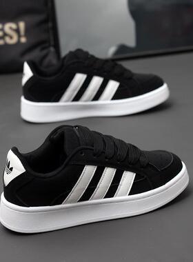 潮牌德训小众复古情侣面包鞋百搭三道杠男女学生运动休闲板鞋