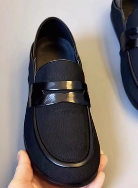 男鞋夏季透气2025新款飞织休闲鞋子一脚蹬懒人布鞋男士乐福豆豆鞋