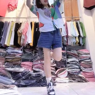休闲牛仔短裤 减龄衬衫 女 新洋气涂鸦短袖 25112大爱美依缘2025夏季