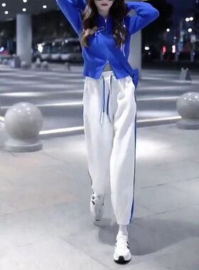 88330大爱美依缘2024春季新款长袖拉链上衣高腰休闲卫裤时尚女潮