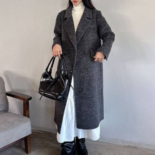 ZY2536大爱美依缘2025秋冬新款毛呢大衣宽松阔版中长款显瘦外套女