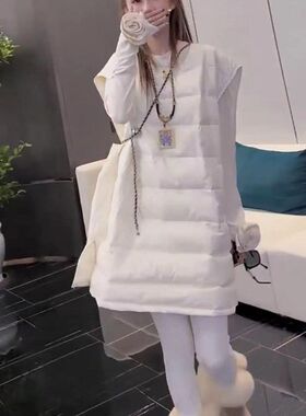 23729大爱美依缘2024冬季新款韩版套头羽绒棉马甲中长款宽松显瘦