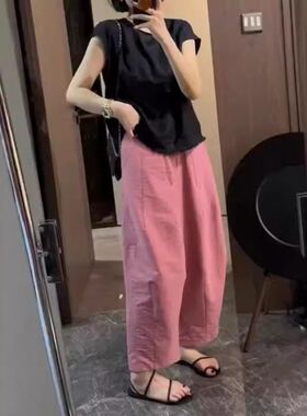 24338大爱美依缘2024夏季新款减龄松弛感宽松T恤休闲哈伦裤时尚女