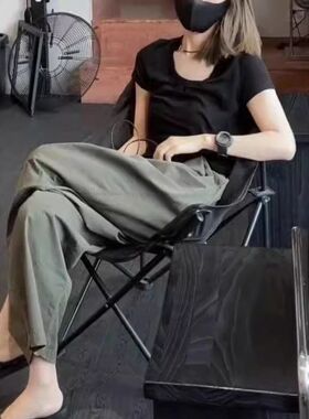 24167大爱美依缘2024夏季新款高级感黑色短袖T恤休闲阔腿裤洋气女