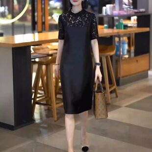 24597大爱美依缘2024夏季新款时尚名媛高端精致拼接假两件连衣裙