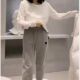 韩版 灰色卫裤 女裤 发579大爱美依缘2024早春新款 休闲时尚 显瘦潮