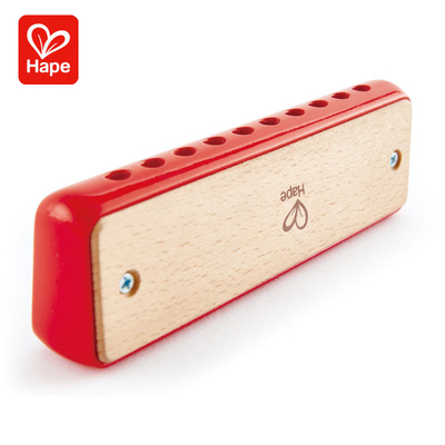Hape儿童布鲁斯口琴初学音乐风琴口哨乐器木制口琴儿童玩具