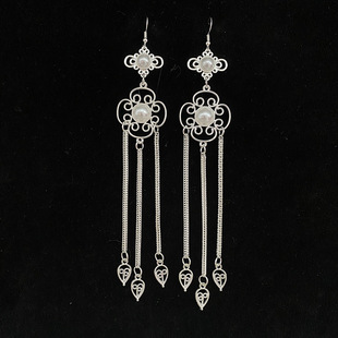 蒙古族耳饰元素绿松石特色民族风耳环流苏饰品耳坠蒙古袍配饰挂饰