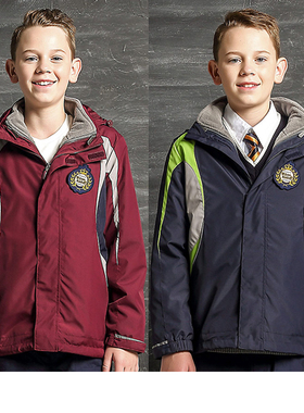 伊顿纪德校服防寒服冬季脱卸式两件套外套YB14X108红/14X109蓝