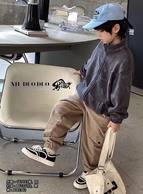 牛哆哆秋冬新款儿童时尚摇粒绒拉链衫韩版男女童外套潮67713