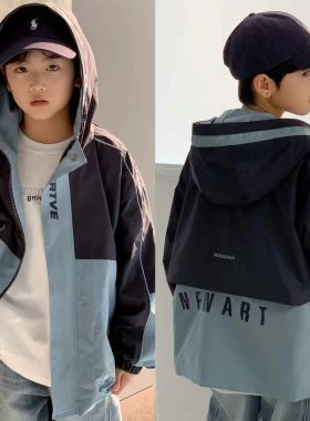 牛哆哆2025春新款男童女童冲锋衣外套拉链衫中大童儿童童装77721