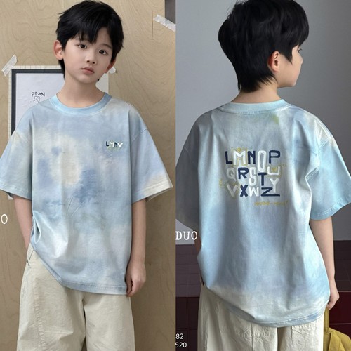 牛哆哆童装2026夏新款男女童纯棉短袖儿童潮牌扎染T恤上衣潮55682