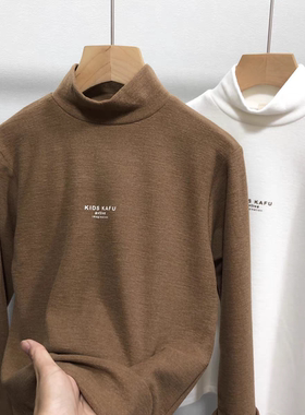 卡芙恰恰童装秋冬款男女童德绒打底衫百搭半高领保暖内搭3697