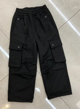 牛哆哆童装冬季新款儿童加绒工装裤男女童束脚裤休闲裤82091