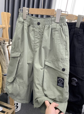 卡芙恰恰童装新夏装儿童个性口袋男童工装裤中裤休闲裤18862