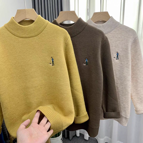 男女童一体绒毛衣针织打底衫