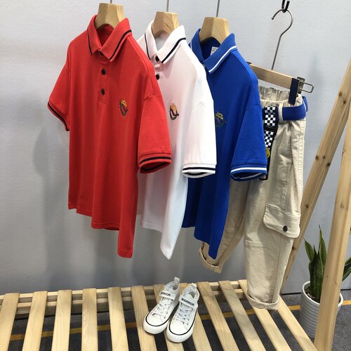 童装男童翻领POLO衫卡芙恰恰夏新款t恤中大童儿童短袖T恤3616