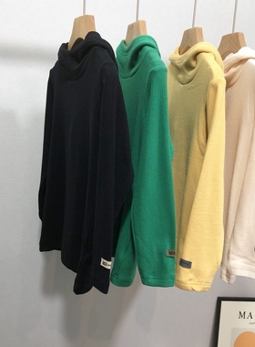 牛哆哆童装冬新款男女童韩版百搭薄绒连帽套头打底衫潮51931