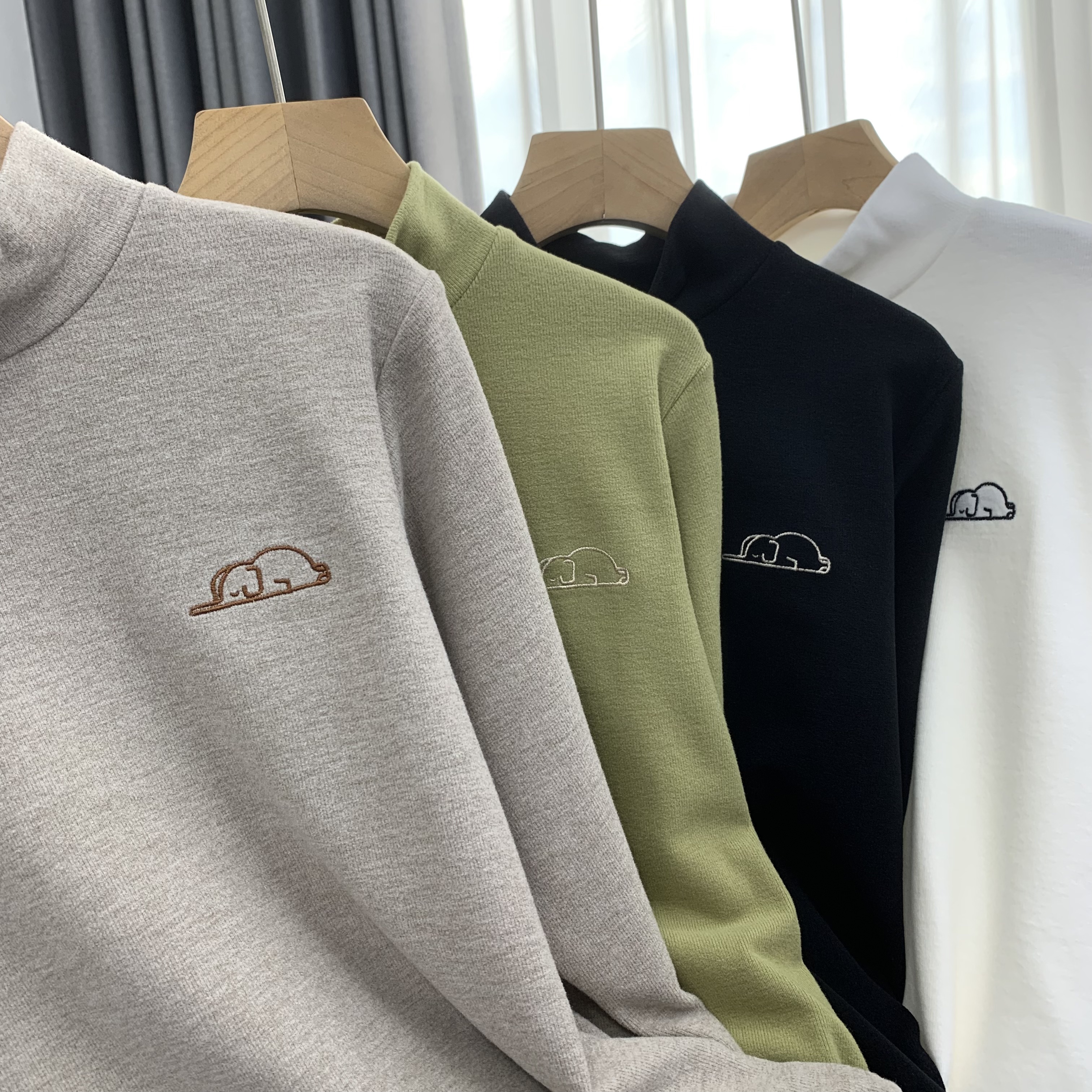 卡芙恰恰童装秋冬款男女童德绒打底衫百搭半高领保暖内搭670