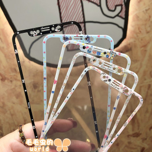 奇奇蒂蒂适用苹果11 17pro iPhoneX XSmax全屏手机彩膜史迪仔 max可爱卡通钢化膜新款
