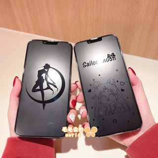 美少女战士适用iPhone11/12/13Promax高清息影钢化膜苹果14/15/16/17promax卡通xr