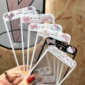 8卡通钢化玻璃贴膜美乐蒂新款 小碎花凯蒂猫kitty适用苹果6s iPhone7 8plus全屏彩色手机彩膜SE1 3女4