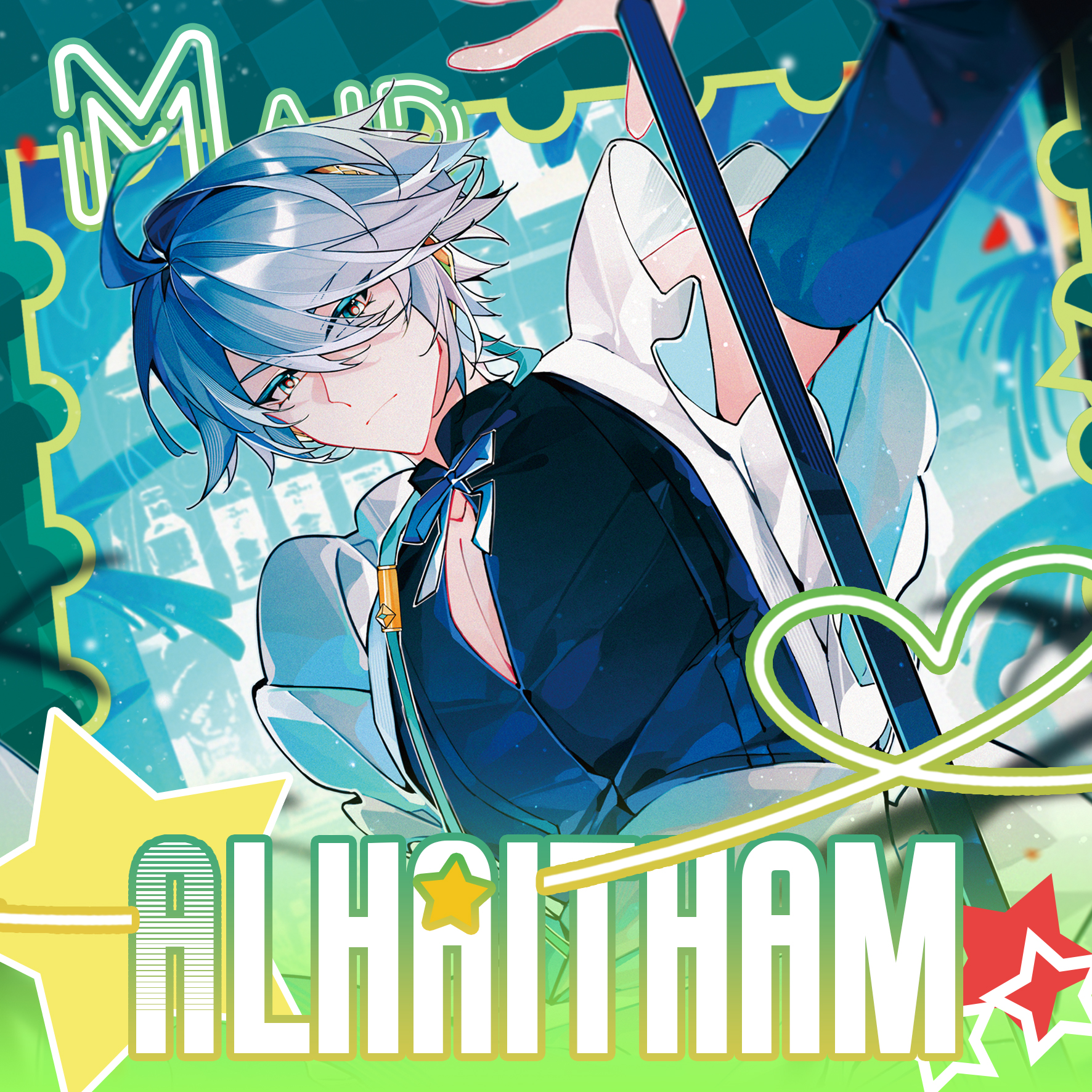 【原神同人寄售/魔法女仆系列】艾尔海森 徽章 色纸 镭射票