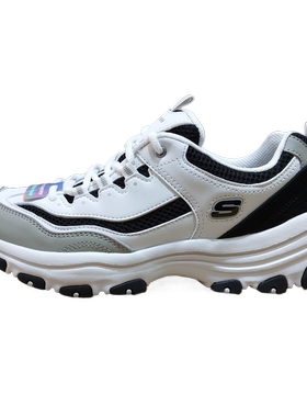 实拍 Skechers斯凯奇女鞋网面透气厚底休闲增高熊猫鞋8730066