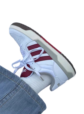 阿迪达斯Adidas Neo Entrap 白色酒红防滑耐磨休闲鞋运动鞋FW3462