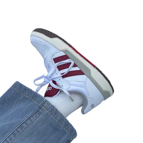 阿迪达斯Adidas Neo Entrap 白色酒红防滑耐磨休闲鞋运动鞋FW3462