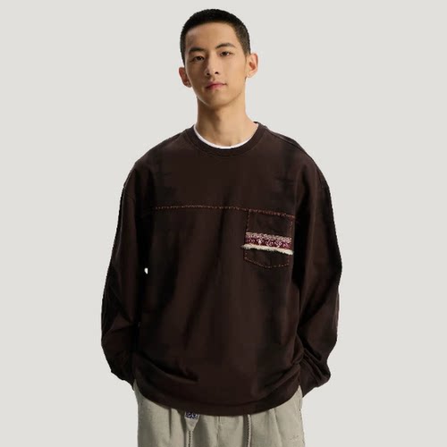 adidas阿迪达斯三叶草男子26年春新款复古纯棉宽松长袖T恤 KW5672