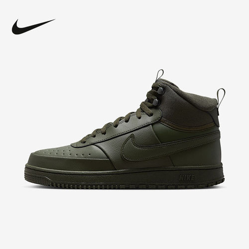Nike耐克男鞋板鞋冬新款COURT VISION橄榄绿高帮运动鞋DR7882-300