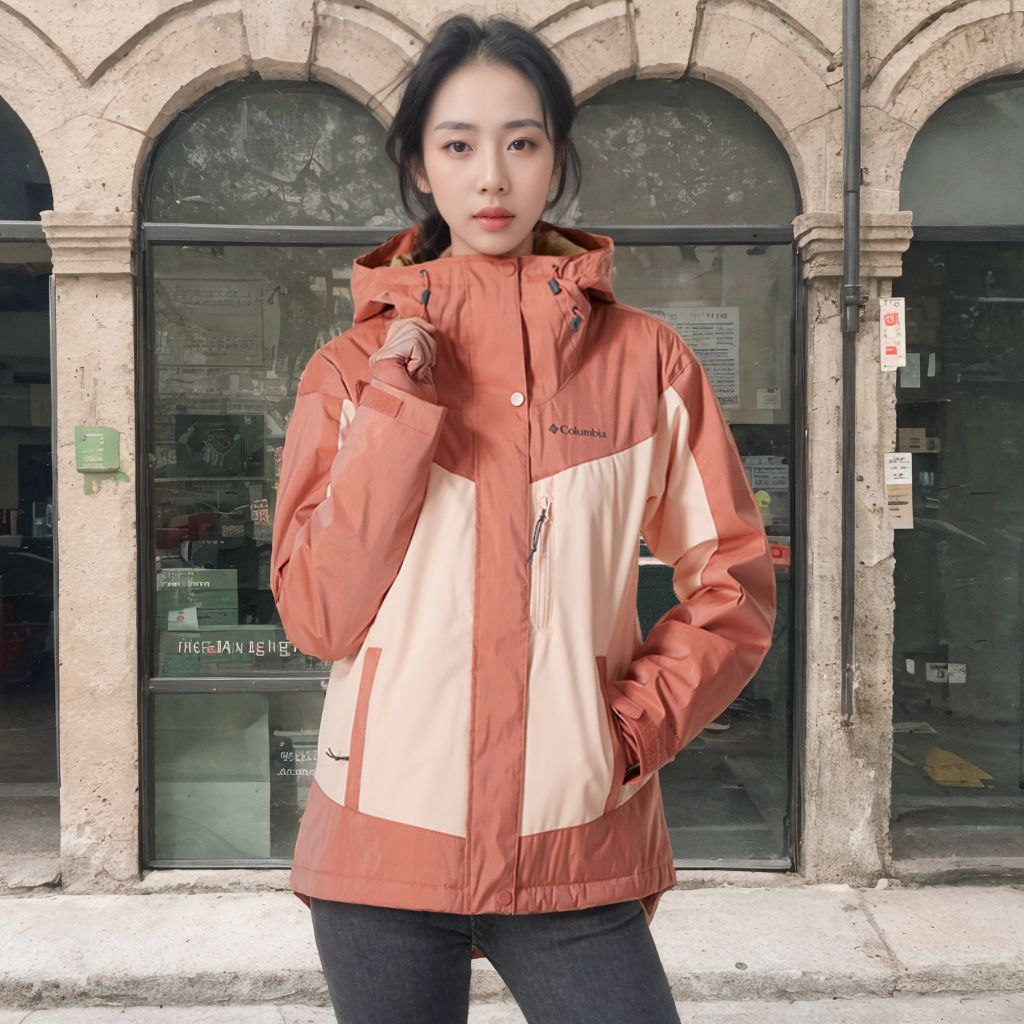 哥伦比亚户外秋冬女子热能反射保暖加厚夹克连帽防水冲锋衣WR4977