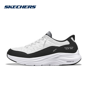 Skechers斯凯奇25春男士一脚蹬闪穿悠步鞋缓震运动鞋232619/WBK