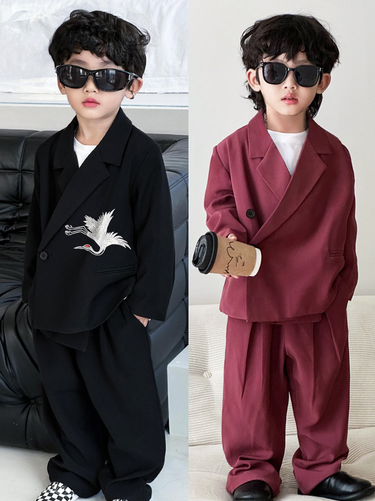 가을 겨울 중국 스타일 아동복 2024 새로운 아동복 유행 소년 드레스 잘 생긴 HANFU