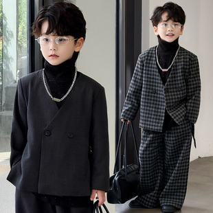 2025韩版 套装 潮品新款 儿童小西装 礼服洋气外套 秋季 童装 男童西装