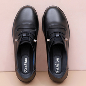 皮鞋 女上班黑色鞋 子女士防滑软底厨房女鞋 久站不累脚工作鞋 妈妈鞋