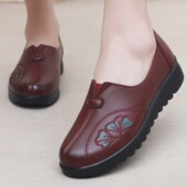 春秋老北京布鞋 女老年人软底防滑皮鞋 中老年软底妈妈单鞋 老人大码