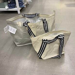 IKEA宜家约诗诺手提袋环保购物袋单肩包手拎包带拉链便当包可折叠