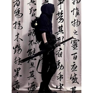 张起灵cos服黑色连帽卫衣男款春秋美式拉链开衫外套情侣慵懒帽衫