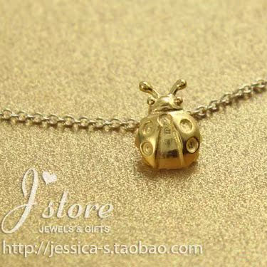 瓢虫 许愿项链 金龟 花大姐 925银镀金 锁骨链 美国Dogeared正品