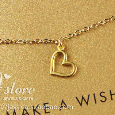 925银镀金链【恋爱的心】吊坠 许愿手链 美国 Dogeared 正品