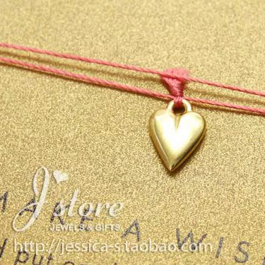 丝线款 银镀金 【仁慈的心】 吊坠 许愿项链  美国Dogeared正品
