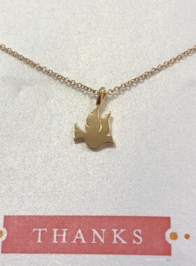 限量感谢主题 和平鸽 鸽子许愿项链 银镀金锁骨链 Dogeared正品
