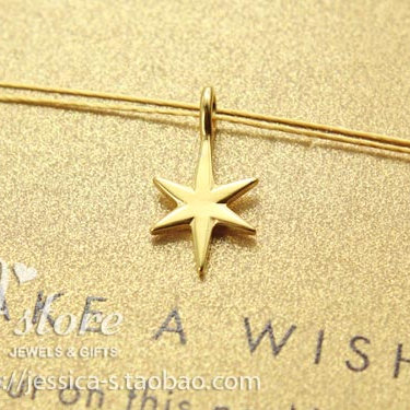 dogeared丝线明亮的星星项链